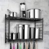 BestVida SparkWorks 2-Tiered Wall Mounted Pot Rack