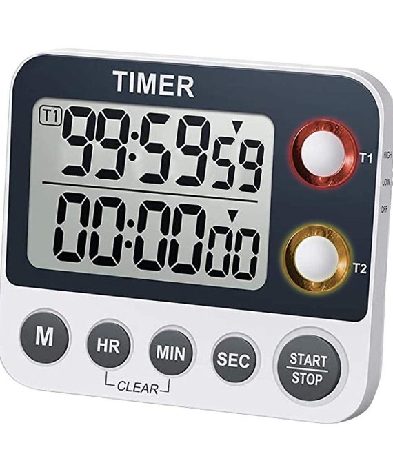 Digital Kitchen Timer, Large Display Cooking Timer with Magnetic, Countdown Timer & Count up Stopwatch for Grill, Study, Workout, for Teachers, Kids