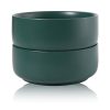 Hompiks Salad Bowl Salad Cereal Bowls Porcelain Bowl Set for Kitchen Soup Cereal 38 oz Dishwasher and Microwave Safe Dark Green