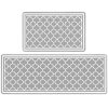 Pauwer Kitchen Rug Anti Fatigue 2 Piece Set Waterproof Cushioned Kitchen Mat Geometric Heavy Duty Non Slip Standing Kitchen Rugs and Mats Set of 2 Gray