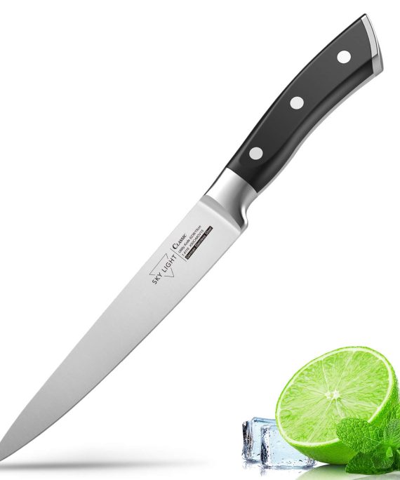 Utility Knife for Kitchen 6 Inch Chef Knife, German High Carbon Stainless Steel Kitchen Knives with Ergonomic Handle