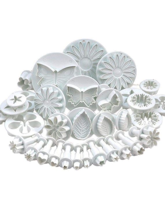 NUOMI Cookie Mold Presses Mooncake Mold Fondant Stamps with Cookie Cutters Set of 33 Small Pastry Molds