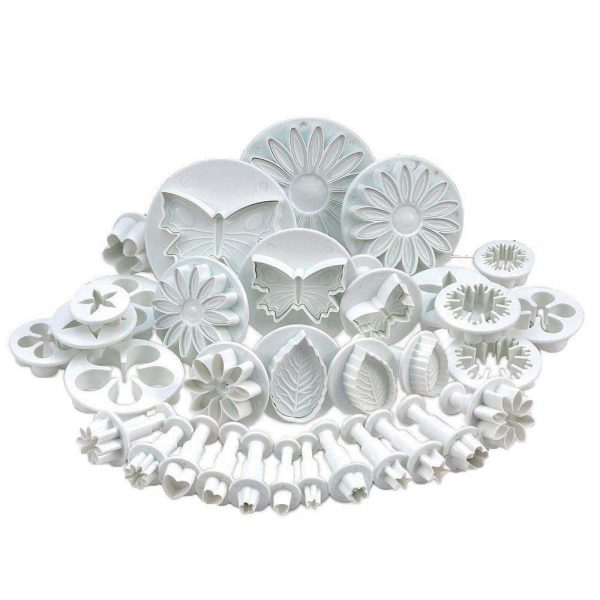 NUOMI Cookie Mold Presses Mooncake Mold Fondant Stamps with Cookie Cutters Set of 33 Small Pastry Molds