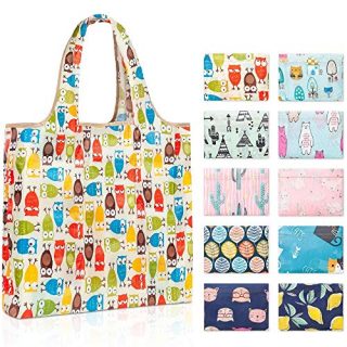 YIHONG Reusable Grocery Bags with Pouch