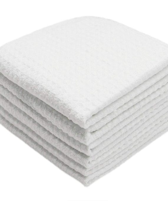 Mia'sDream Thick Microfiber Dish Cloths Waffle Weave Kitchen Cleaning Cloth Dish Rags 12inch X 12inch 6 Pack White