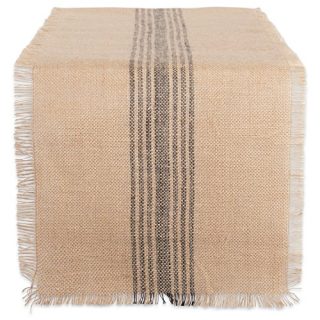 DII CAMZ38415 Mineral Middle Burlap Table Runner, 14 x 72, Center Stripe Gray