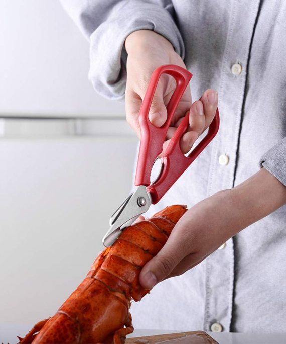 Dergo ☀ Home & Garden New Lobster Fish Shrimp Crab Seafood Scissors Shears Snip Shells Kitchen Tool (A)