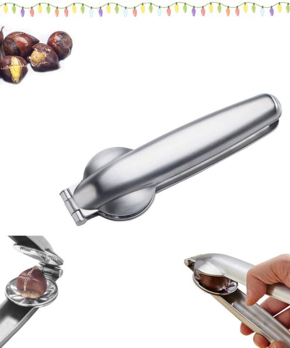 Nutcracker Chestnut Clip Stainless Steel Nut Cracker Sheller Walnut Pliers Metal Nut Opener Plier Kitchen Tools Multifunctional Chestnut Opener Nut Walnut,Kitchen Utensils Dried Fruit Opener 1 PACK