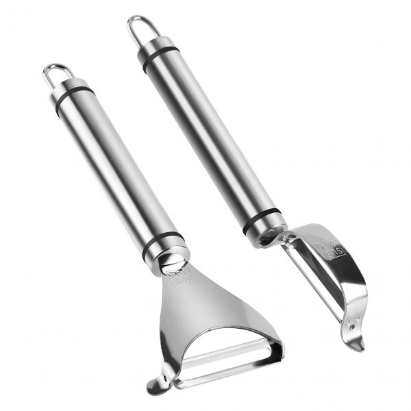 Peelers for Kitchen，Stainless Steel Fruit Peeler Tool and Vegetable Peeler with Swivel Blade，1PCS y peeler+1PCS Type P for Potato, Carrot, Apple etc(2pcs)