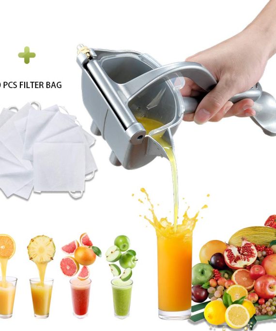 Manual Fruit Juicer,Hand Squeezer,Aluminum Alloy Lemon Squeezer, Lemon Orange Hand Juicer,Fruit Press Squeezer Citrus Extractor Tool for Home (Silver)