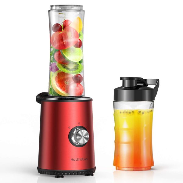 HadinEEon Blender with 3 Adjustable Speeds, Stainless Steel Personal Blender for Shakes and Smoothies, Powerful Smoothie Blender with 20oz & 10oz Tritan BPA Free Portable Travel Bottles