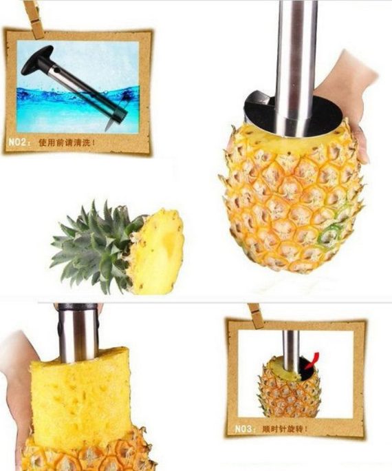ieasycan 1pc Pineapple Peeler Cutter Knife Stainless Steel Kitchen Fruit Tools Pineapple Slicer Pineapple Rice Convenient Tools