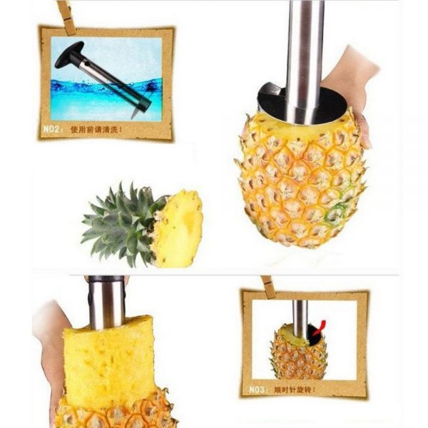 ieasycan 1pc Pineapple Peeler Cutter Knife Stainless Steel Kitchen Fruit Tools Pineapple Slicer Pineapple Rice Convenient Tools
