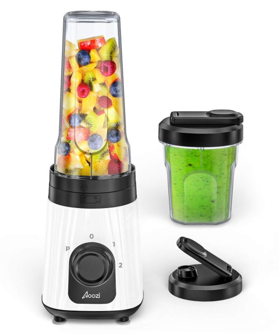 Personal Blender for Shakes and Smoothies, Single Serve Small Smoothie Blender, Mini Juice Blender Smoothie Maker Countertop Mixer with 300W Base and 20Oz & 10Oz Blender Cups with Spout Lids