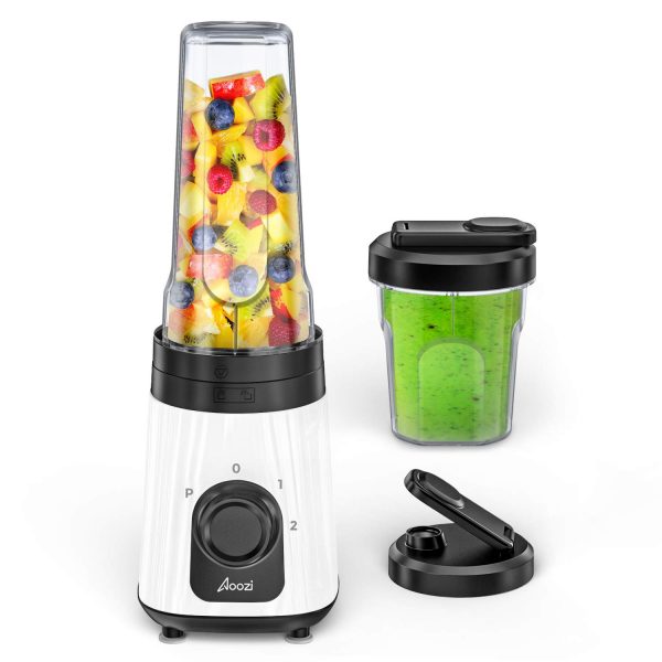 Personal Blender for Shakes and Smoothies, Single Serve Small Smoothie Blender, Mini Juice Blender Smoothie Maker Countertop Mixer with 300W Base and 20Oz & 10Oz Blender Cups with Spout Lids