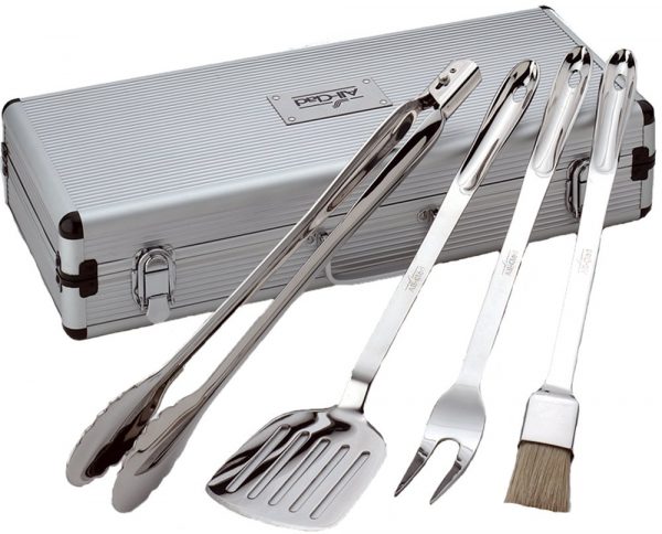 All-Clad Stainless Steel BBQ Tool Cookware Set, 4-Piece, Silver
