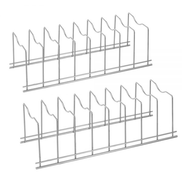 blitzlabs Lid Organizer, Pot Lid Organizer for Cabinet, Cutting Boards Bakeware, Pots & Pans, Pot Pan Lid Rack. Sturdy, 2 Set. White