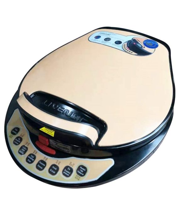 Liven Electric Baking Pan LR-A434 Skillet Griddle, US DuPont Non-Stick Coating, Detachable Upper and Lower Grill Pan, Easy to Clean, Khaki