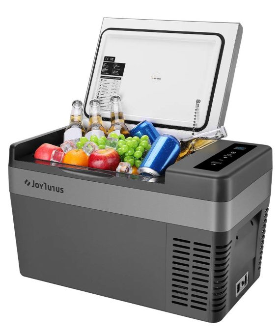 JoyTutus 26 Quart(25L) Portable Car Refrigerator, 15Min Fast Cooling Car Fridge Freezer(-7.6℉~50℉), Electric RV Car Cooler Refrigerator for Vehicle, Boat, Home Use with Camping, Travel-12V/24V DC