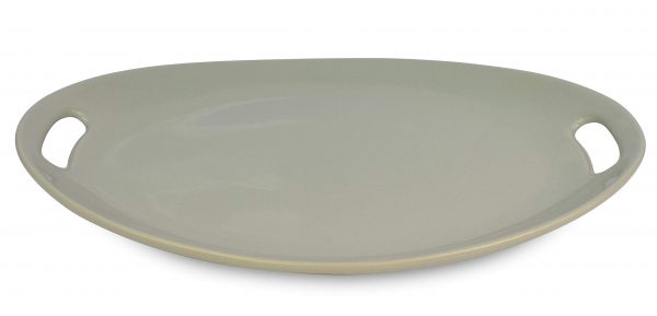 Le Regalo Stoneware Oval, Microwave Oven, Dishwasher Safe, Food Platter, Kitchen Serveware, 13.50"x9.50", Off-White