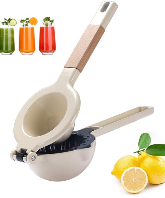 Lemon Squeezer Manual Citrus Juicer for Kitchen,Large Handheld Detachable Aluminum Alloy Lime Squeezer with Solid Squeezer Bowl (4.3 inch Diameter)-Easy To Clean and Use-Never rust.