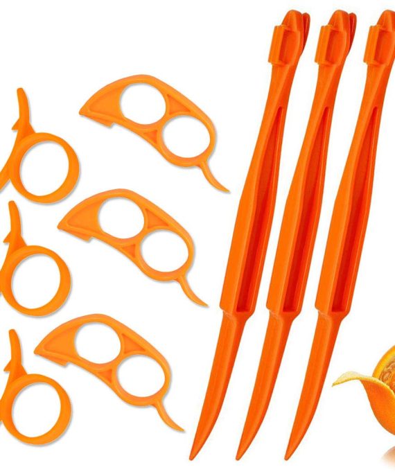 Orange Peeler Tools Citrus Peel Cutter Plastic Easy Fruit Vegetable Slicer Cutter Lemon Peeler Opener Remover Fruit Tools Kitchen Accessories Knife Cooking Tool Kitchen Gadgets,9 Pack