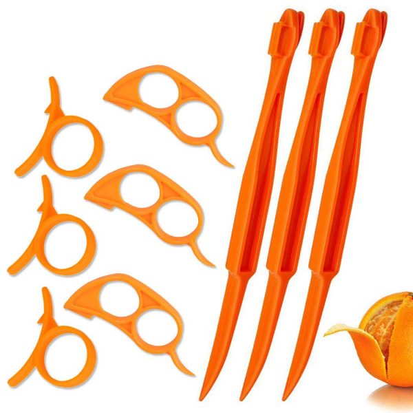 Orange Peeler Tools Citrus Peel Cutter Plastic Easy Fruit Vegetable Slicer Cutter Lemon Peeler Opener Remover Fruit Tools Kitchen Accessories Knife Cooking Tool Kitchen Gadgets,9 Pack