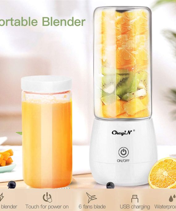 Portable Blender,inkint Personal Size Blender Juicer Cup for Shakes and Smoothies Fruit Mixer with USB Rechargeable 6 Stainless Steel Blades BPA Free 450ml