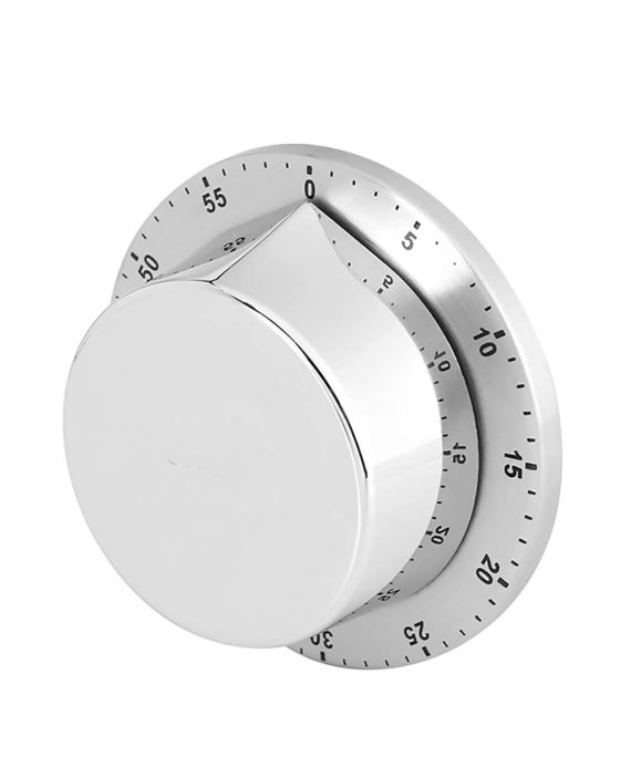 Stainless Steel Magnetic and Mechanical Kitchen Cooking Timer with Loud Alarm