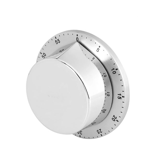 Stainless Steel Magnetic and Mechanical Kitchen Cooking Timer with Loud Alarm