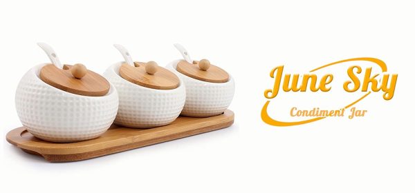 Porcelain Condiment Jar Spice Container with Lids - Image 7
