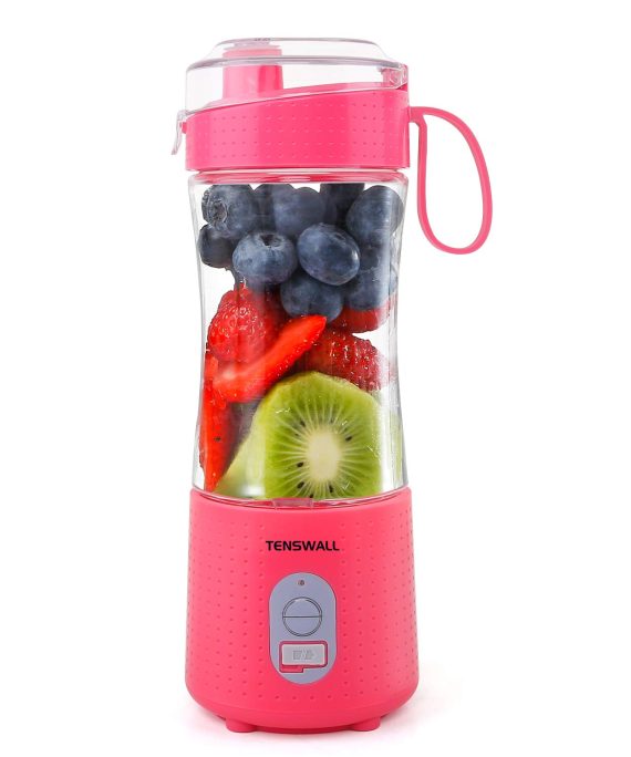 Portable Blender, Smoothie Blenders, Personal Size Blender USB Rechargeable Smoothies and Shakes Juicer Cup, 4000mAh Battery Strong Power Pink