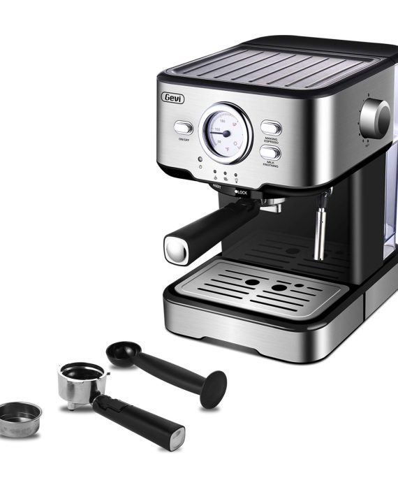 Espresso Machine Cappuccino Machine & Latte Machine with 15 Bar Powerful Pump Steam Espresso Maker For Home Barista,Adjustable Milk Frothing,Stainless Steel,1100W
