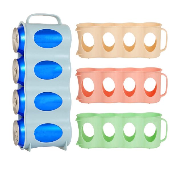 4 Pack Refrigerator Soda Can Organizer Portable Beverage