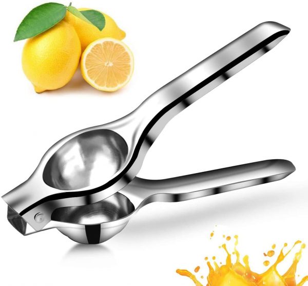 Lemon Squeezer Manual Press Juicer - Stainless Steel Solid Metal Handheld Presser Crusher Professional Tool Squeezer Extractor Kitchen Gadget for Fruit Orange Citrus Lime Juice Cocktails with No Seeds