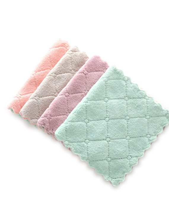 12 Pack Kitchen Cloth Dish Towels, Premium Dishcloths, Super Absorbent Coral Velvet Dishtowels, Nonstick Oil Washable Fast Drying（6.3 x 10.7inch