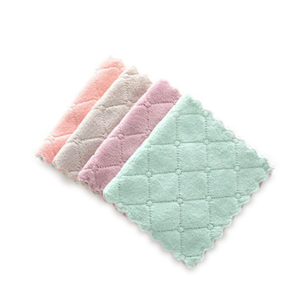 12 Pack Kitchen Cloth Dish Towels, Premium Dishcloths, Super Absorbent Coral Velvet Dishtowels, Nonstick Oil Washable Fast Drying（6.3 x 10.7inch