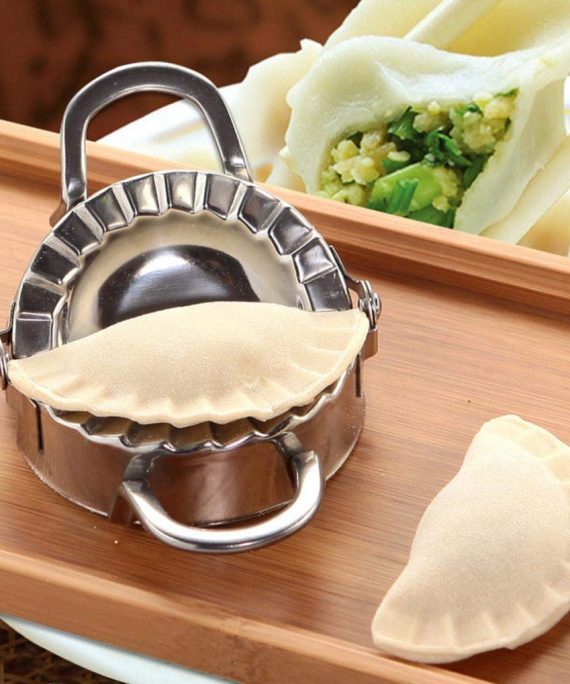 WYILIY Dumpling Maker, Stainless Steel Mini Press Mold - Pastry Tools Dumpling Mold Kitchen Accessories Eco-Friendly Tools Stainless Steel Dumpling Maker Wraper Dough Cutter (S-7.5CM, Silver)