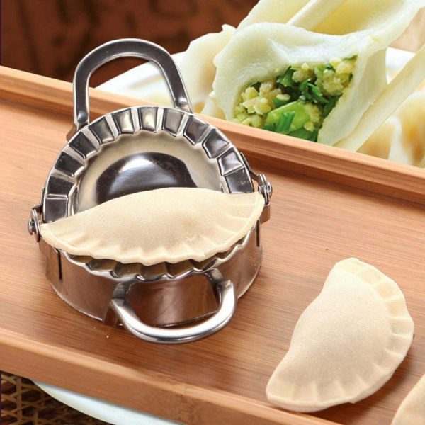 WYILIY Dumpling Maker, Stainless Steel Mini Press Mold - Pastry Tools Dumpling Mold Kitchen Accessories Eco-Friendly Tools Stainless Steel Dumpling Maker Wraper Dough Cutter (S-7.5CM, Silver)