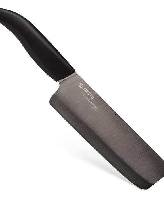 Kyocera Revolution Nakiri Ceramic Knife, 6-inch Vegetable Cleaver, Black