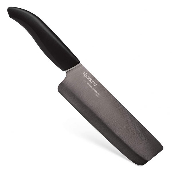 Kyocera Revolution Nakiri Ceramic Knife, 6-inch Vegetable Cleaver, Black