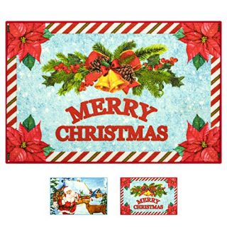 Softlife Merry Christmas Decorative Rug 24 x 36 inch Indoor Entrance Doormat Welcome Runner Rug for Bedroom Playroom Kitchen Fireplace Front Door Xmas Party Home Decor Floor Carpet