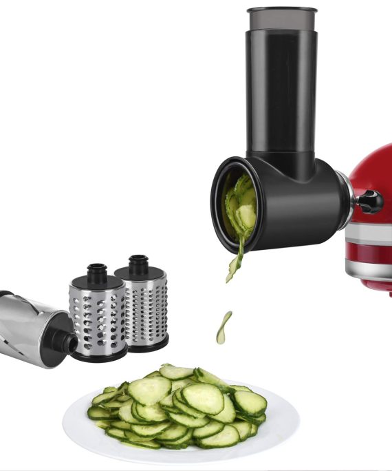 Slicer/Shredder Attachment for KitchenAid Stand Mixers, Durable Salad Maker Accessories, Suitable for Chopped Vegetables, Cheese and Salad, Black