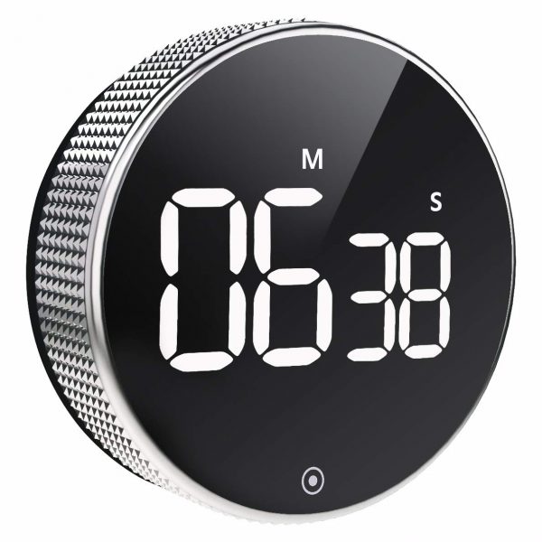 OVEKI Kitchen Timer, Magnetic Countdown LED Digital Timer，Twist One Button Operation for Teacher Kids and Elderly,for Classroom Home Work Fitness (Without Brightness Switch)