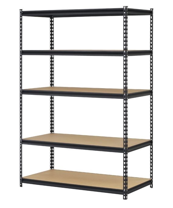 Edsal Black Steel Storage Rack, 5 Adjustable Shelves