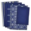 DII Cotton Oversized Kitchen Dish Towels 18 x 28" and Dishcloth 13 x 13", Set of 5 , Absorbent Washing Drying Dishtowels for Everyday Cooking and Baking-Nautical Blue