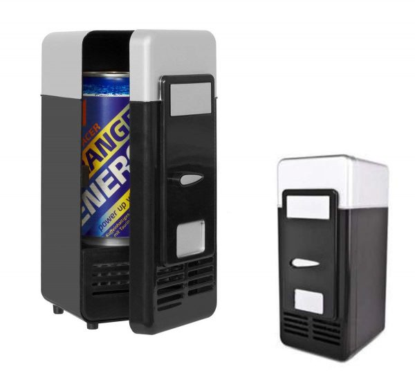 Vinmax Mini USB Fridge Portable Beer Beverage Drink Cans Cooler & Warmer Refrigerator For Car Laptop PC Computer Office Home(Black)