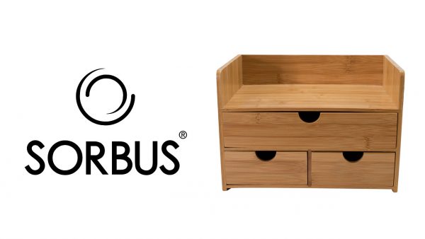 Sorbus 3-Tier Bamboo Shelf Organizer for Desk with Drawers - Image 7