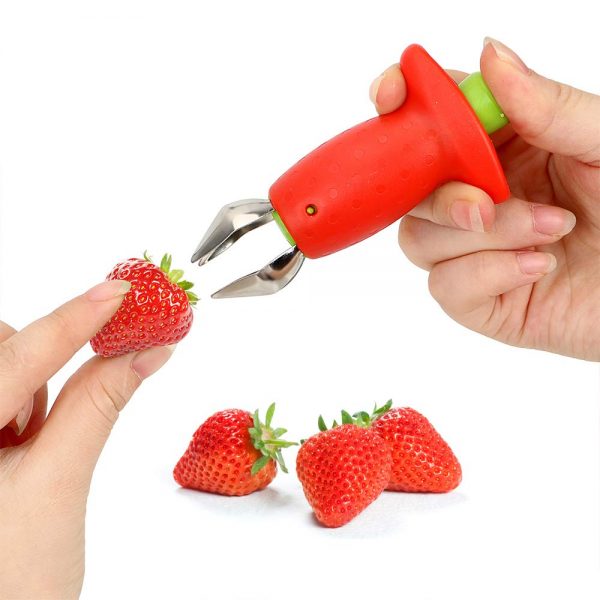 Strawberry Huller Cherry Pitters Portable Gadget Knife Fruit Vegetable Leaf Stem Remover Tomato Stalks Kitchen Tool, 1 Piece
