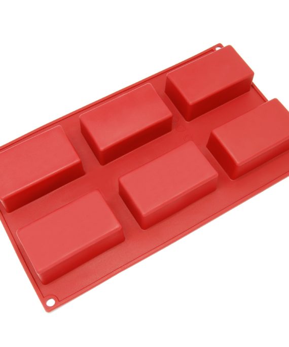 Silicone Molds [Rectangular, 6 Cup] Cupcake Baking Pan - Free Paper Muffin Cups - Non Stick, BPA Free, 100% Silicon & Dishwasher Safe Silicon Bakeware Tin - Kitchen Rubber Tray & Soap Molds